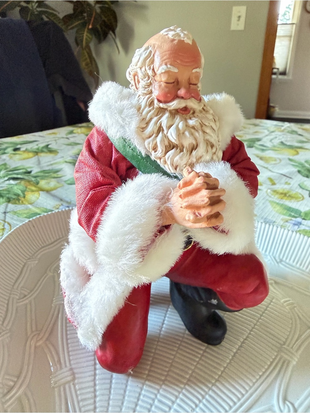 Dept 56 Kneeling Santa Figurine Holiday Decor - merging the love of Christmas